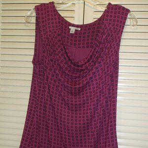 Halogen Nordys Pink Black sq's drapped Top